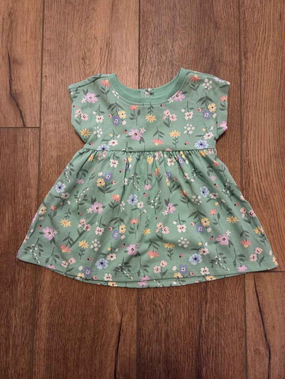 Baby Girls' Garanimals Green Floral Cotton Dress 3-6 Month NWT